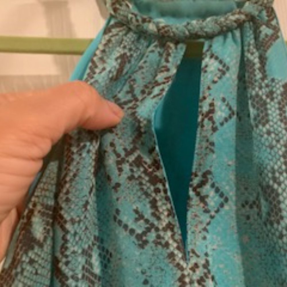 Turquoise Python Halter In Fine Rayon - image 4
